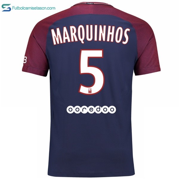 Camiseta Paris Saint Germain 1ª Marquinhos 2017/18